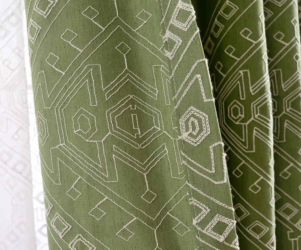 Занавески с вышивкой паролем для гостиной синие зеленые тюлевые занавески