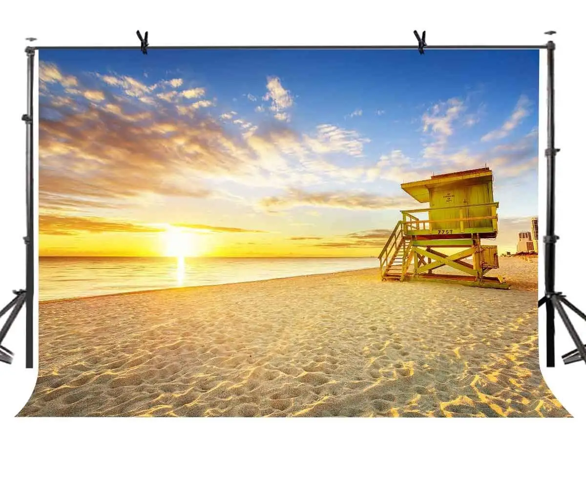 

7x5ft солнечный пляж фон солнечный пляж деревянный дом фотография фон и Студия фотография Реквизит