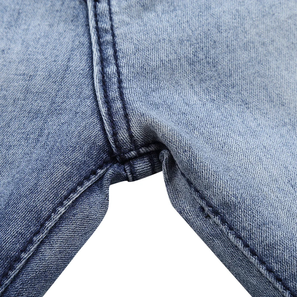 У Для мужчин Прямые рваные длинные Брюки для девочек модные прочные джинсы с