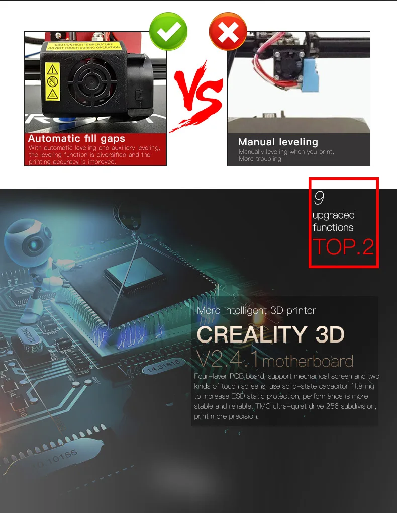 Creality 3d принтер CR-10S Pro Набор для творчества 300*300*400 мм размер печати 4,3 дюймов сенсорный ЖК-экран повторная печать нити обнаружения