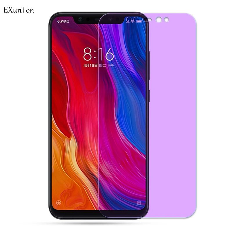 EXUNTON 2.5D 9H фиолетовое анти синее закаленное стекло для Xiaomi mi 8 8SE Lite Pro 8Lite 8Pro