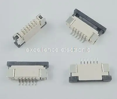 

50 шт. FPC FFC 1 мм Шаг 6 контактный ящик тип плоский соединитель нижний контакт