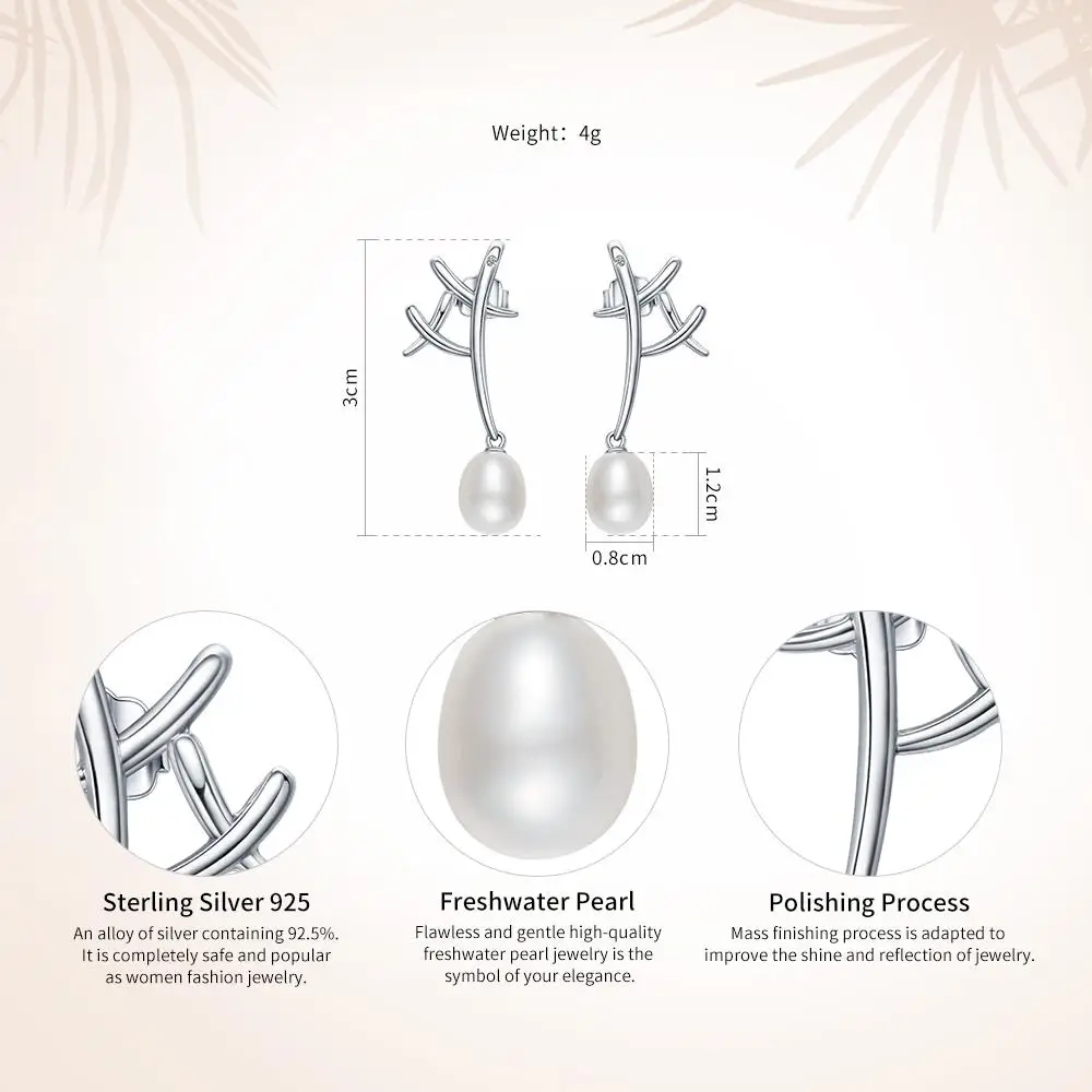 Женский ювелирный комплект из серебра 2017 пробы с натуральным пресноводным