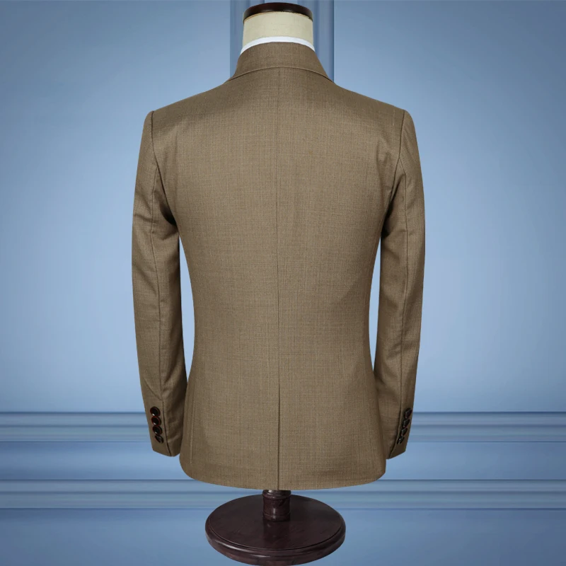 Ccxo 2018 бренд Для мужчин костюмы Свадебные Бизнес хаки Пиджаки Slim Fit Костюмы