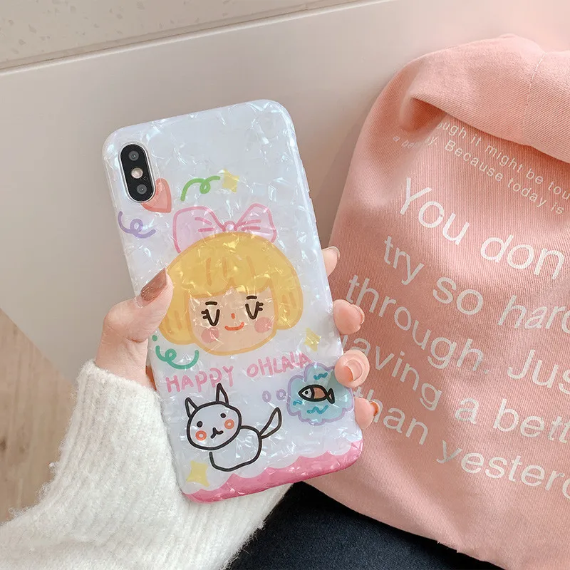 JIBAN Роскошная оболочка ручная роспись чехлы для телефонов Iphone XS Max/XR X 6 6s 7 plus 8