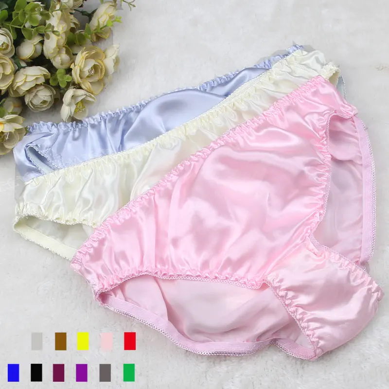 

100% Silk Female Underwear Briefs Waist Sexy Underwear Health