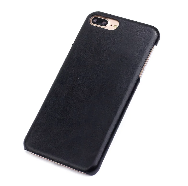 Solque матовый чехол из натуральной кожи для iPhone 7, 8, 6, 6S Plus, 7 Plus, 8 Plus, роскошный Ультратонкий жесткий чехол для сотового телефона, s - Цвет: Black Case