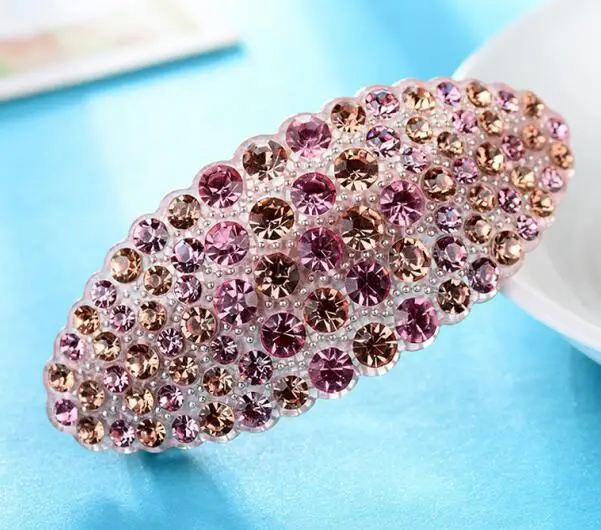 hair jewelry Полный горный хрусталь заколки для волос для женщин Кристалл для девушки французский заколка зажим Кронштейн шпильки для волос для девочек аксессуары ювелирные изделия - Окраска металла: hair jewelry
