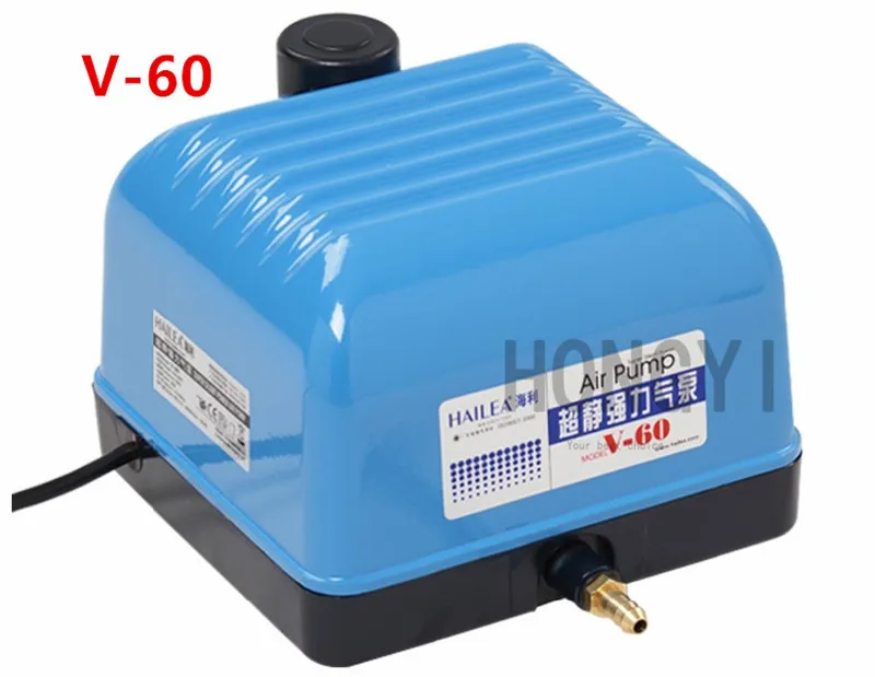 V60 Hailea 1 шт V-10 V-20 V-30 V-60 аквариума супер мягкий бесшумный воздушный насос кислородный насос воздушный компрессор для аквариума 10 Вт/15 Вт/25 Вт, 35 Вт - Цвет: V60