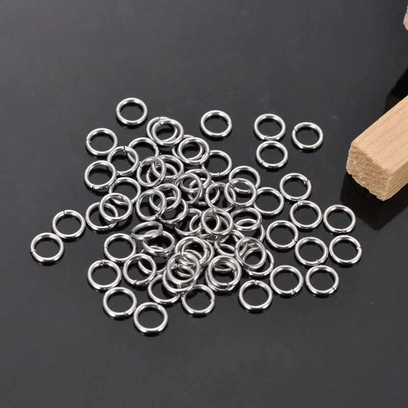 DoreenBeads 500 нержавеющая сталь открытый прыжок кольца 5 мм Диаметр. Фурнитура(B10269), иу