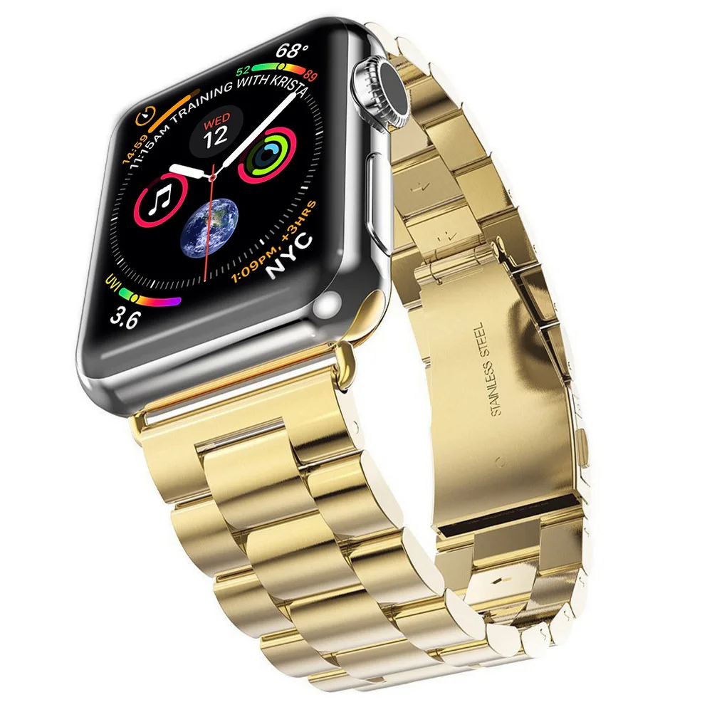 Ремешок для Apple watch Band 4 5 correa iwatch 42 мм 38 мм 3 2 44 мм 40 мм браслет из нержавеющей стали pulseira Apple watch 4 аксессуары