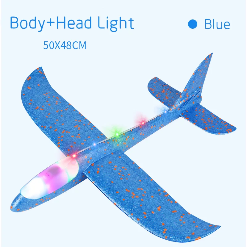 Body-Head Light-Blue 48 см ручной бросок самолет EPP планер из пеноматериала Запуск планер модель самолета на открытом воздухе забавные игрушки - Цвет: Body-Head Light-Blue