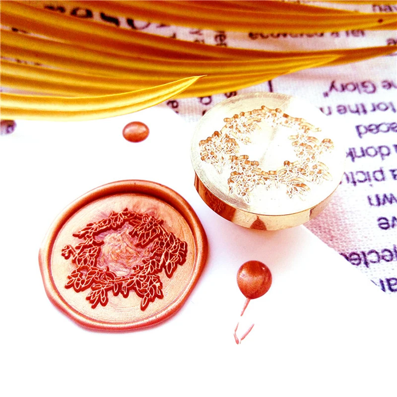 Свадебные декоративные воск марки в виде вьющегося стебля с цветами форме