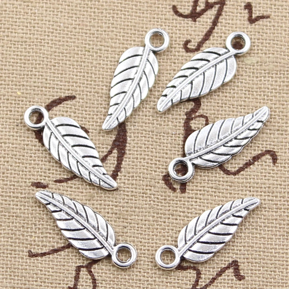 Подвески с двусторонними листьями размером 20x7 мм 40 шт.|double sided charms|charms jewelry makingmaking