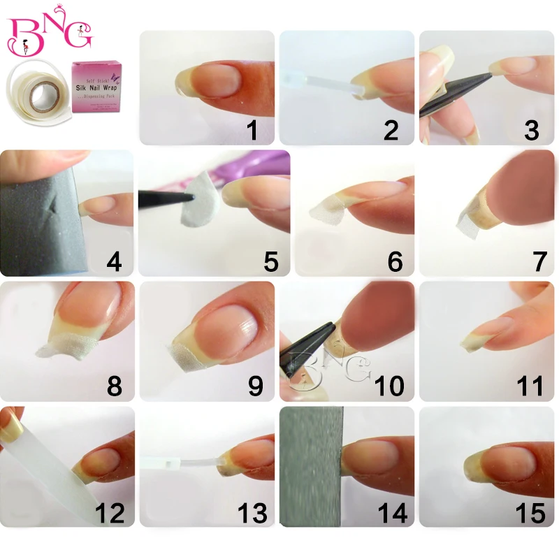 1 коробка для ухода за ногтями стекловолокно ногтей шелковая обертка сервис гель