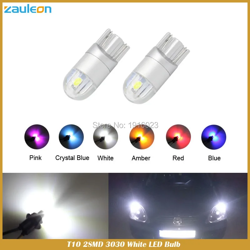 2x W5W 194 светодиодный T10 2SMD 3030 автомобильные лампы 168 указатель поворота номерной
