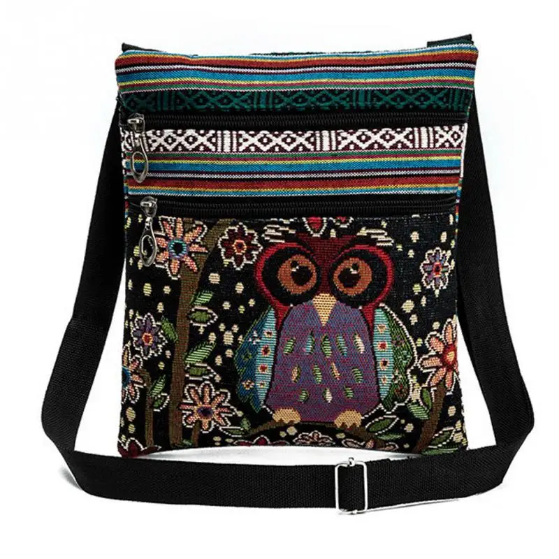 Холщовая Сумка Кроссбоди с вышивкой для девочек подростков школьный ранец милой
