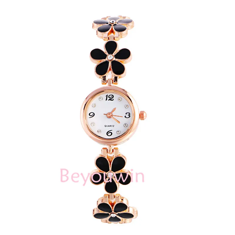 100 шт./лот модные женские часы-браслет с цветочным ремешком | Наручные часы