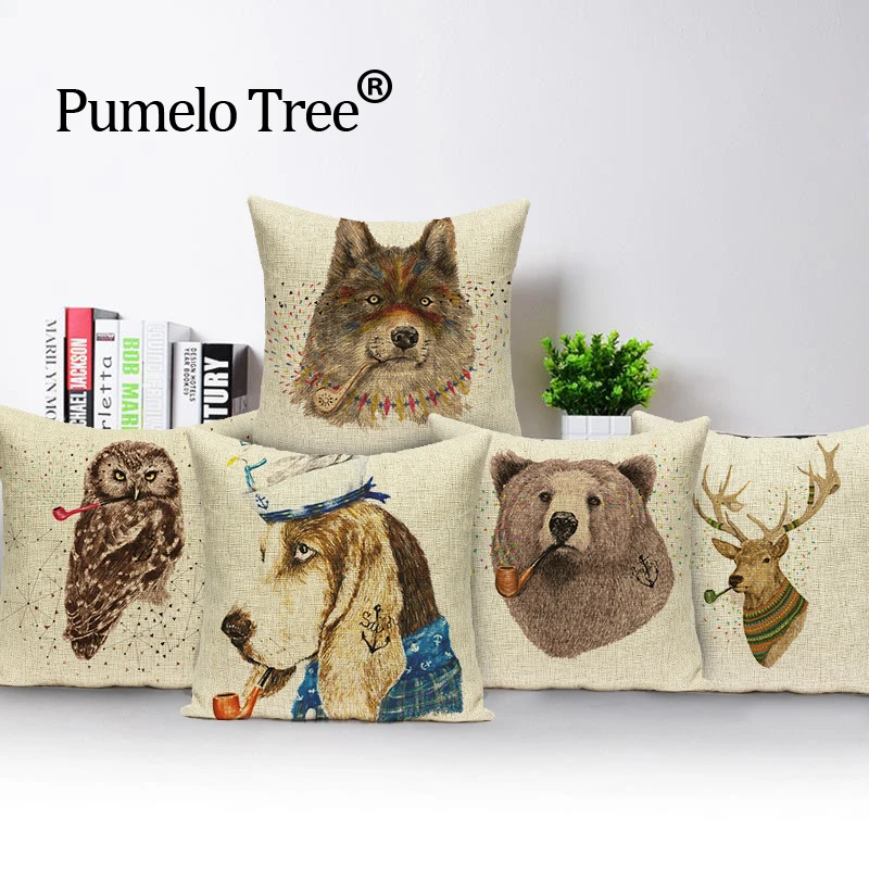 Совы лисы трубы крышки подушки квадратный для кровати машины по индивидуальному
