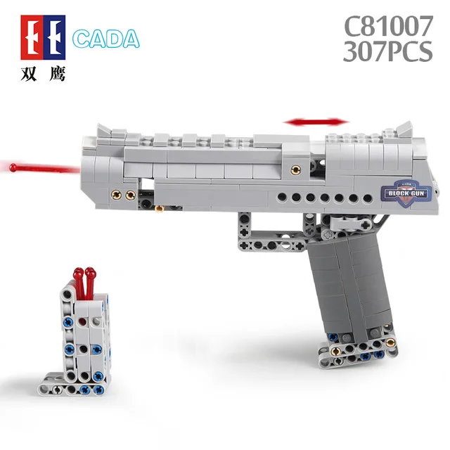 C81007 Брендовая игрушка 621 шт. строительный блок кирпичный пистолет M4A1 страйкбол воздушные пушки и MP5 игрушечный пистолет-пулемет детская наружная игра модель CS Косплей - Цвет: C81007