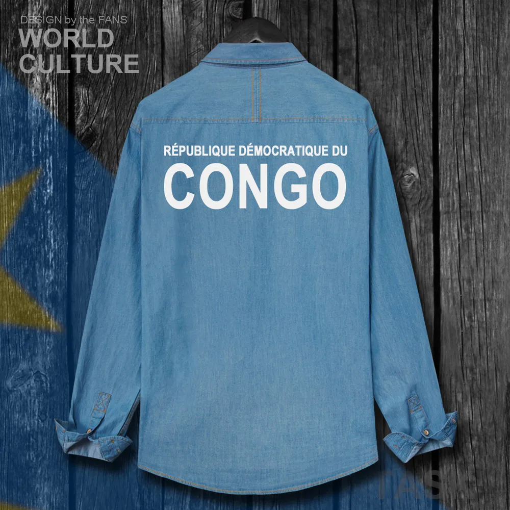 DR Congo COD DRC DROC Congo-Kinsha Congolese/мужская одежда осенний хлопковый топ с флагом и отложным