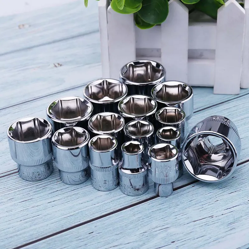 6mm-24mm Series Hexagonal Standard 3/8 Inch Short Sleeve Standard Hexagonal Socket Chrome Vanadium Steel Head Hex Socket Tool