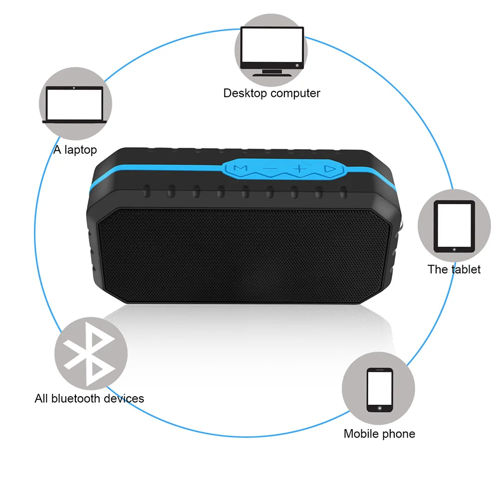 Водонепроницаемый портативный динамик bluetooth молния НЧ пыле противоударный parlante