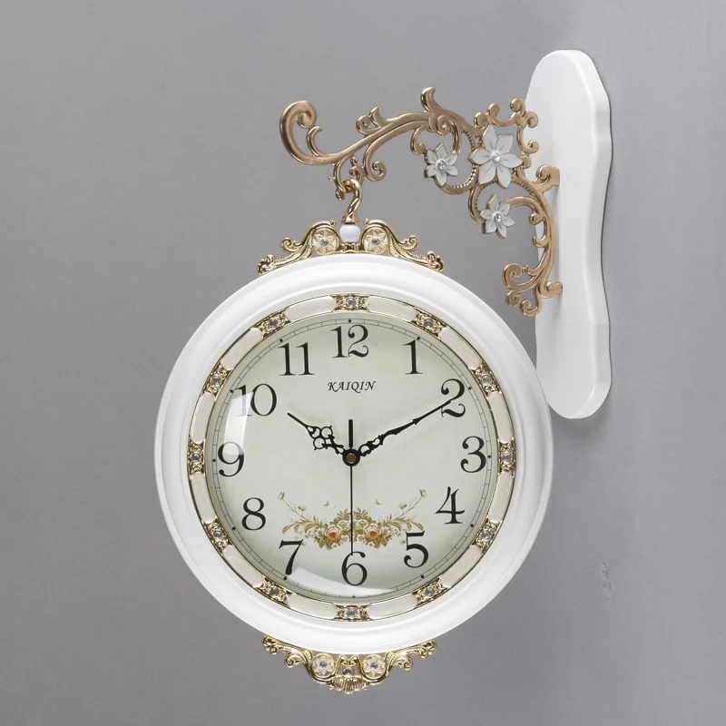 Двухсторонние настенные часы meijswxj Saat Reloj деревянные duvar saati немой гостиной Horloge