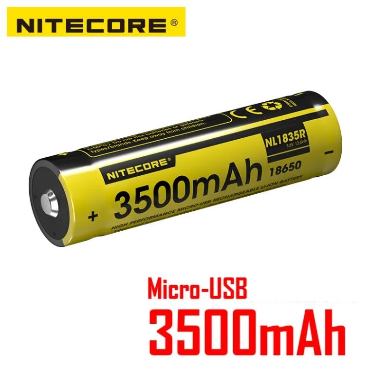 

1 pcs NITECORE NL1835R USB Rechargeable Batteries 3500mah 3.6V 5A Li-ion battery NL189 NL1834 NL1835 update version