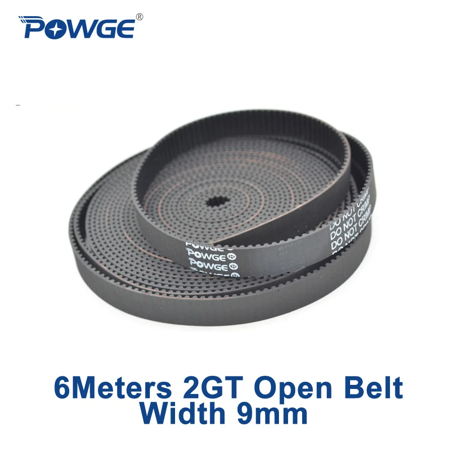 POWGE 6 метров 2MGT 2GT открытая синхронная ременная Ширина 9 мм резиновая 2 м GT2 GT-9
