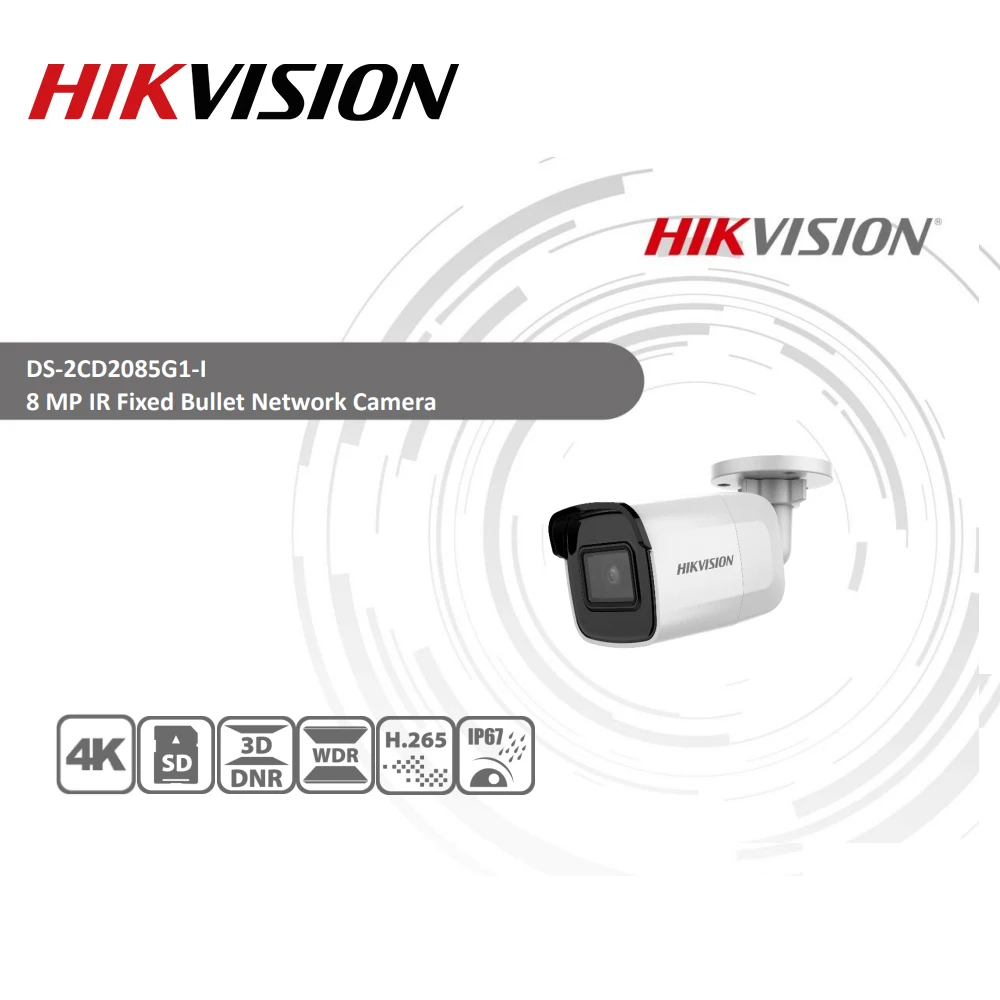 Hikvision Darkfighter оригинальный DS 2CD2085G1 I 8MP 20fps пуля сети CCTV IP камера H.265 + POE WDR слот для SD