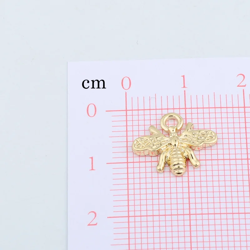 5pcs European Bee Dangle Earring Charms Gold Alloy Findings DIY Animal Pendant Make Necklace Bracelet Jewelry Accessories C268