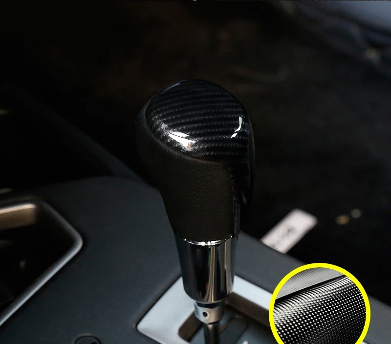 Carbon fiber Для Toyota RAV4-, автомобильный Стайлинг, рычаг переключения передач, украшение головы, крышка переключения передач, Внутренняя Шестерня, набор шестеренок, аксессуары для автомобиля - Цвет: Carbon fiber