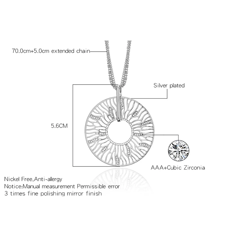 Ожерелье женское многослойное золотистое с полым кулоном