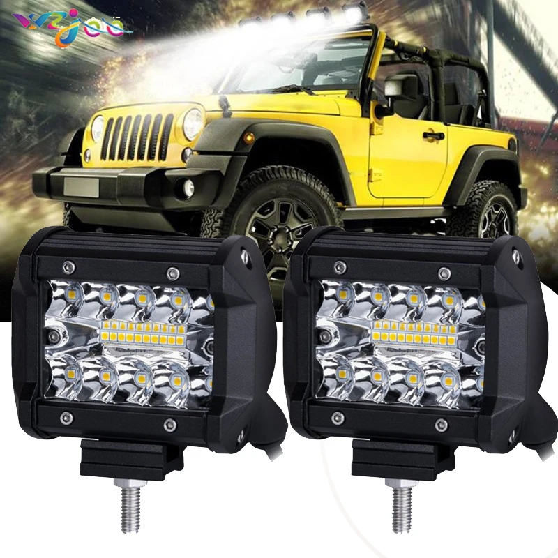 Wzjoo 1 пара Led Drl 60 Вт 4 ''точечные светодиодные рабочие огни 12В 24В для