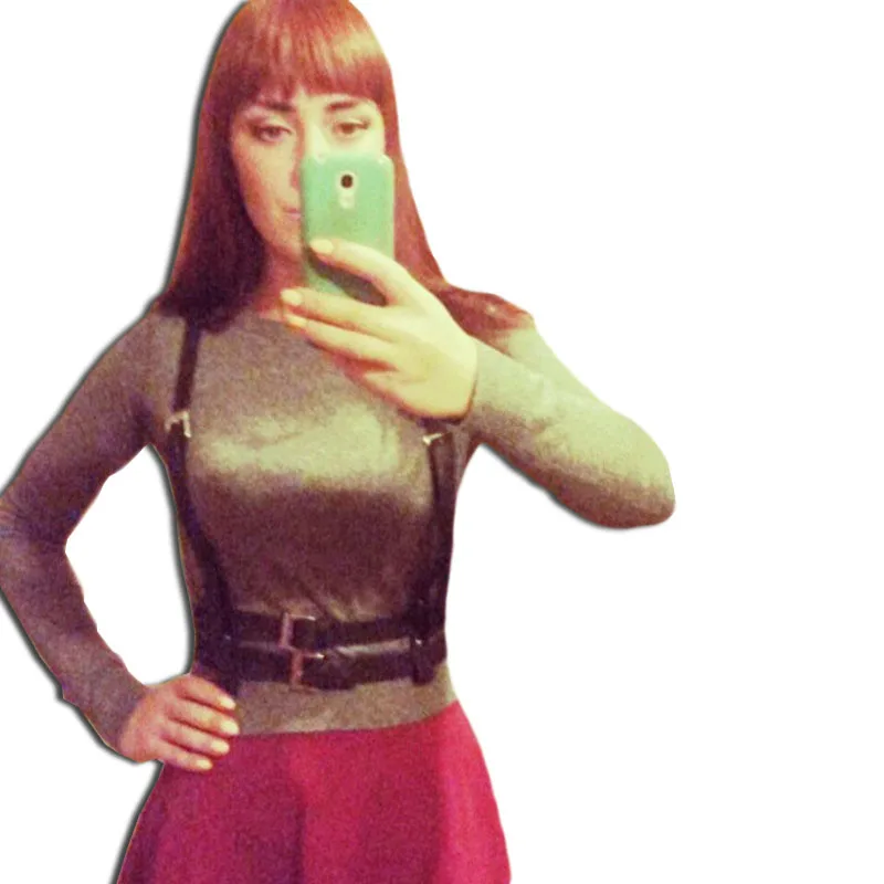 Использовать женщин кожа сексуальная пояса регулируемая панк ремень buckies