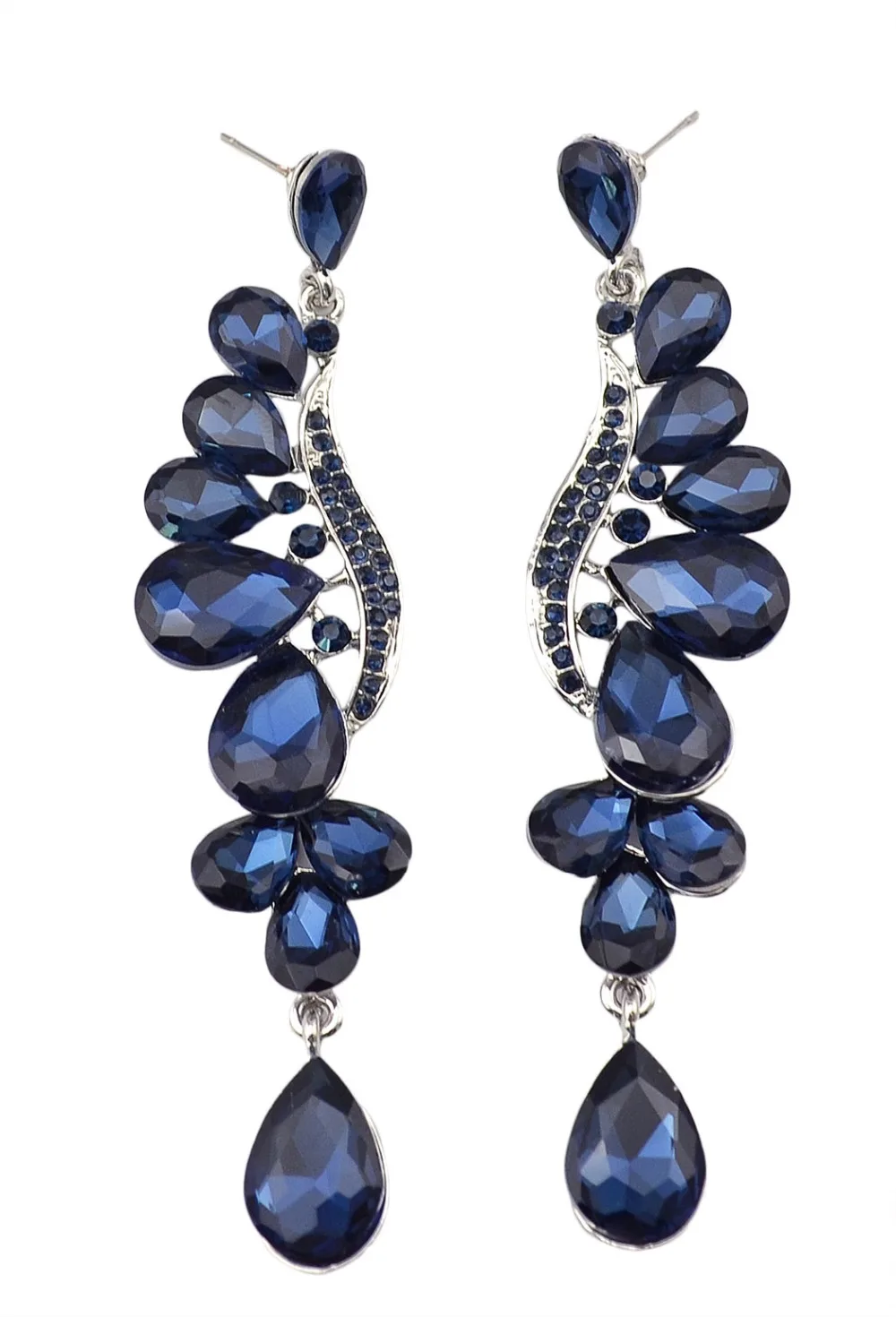 5 цветов свадебные украшения стразы стильные серьги Роскошные Блестящие Зеленые