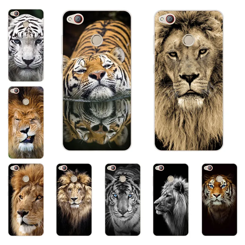 zte nubia z11 / mini s Case Silicon Tigers and lions Painting Soft TPU Back Cover for Protect Phone cases |
