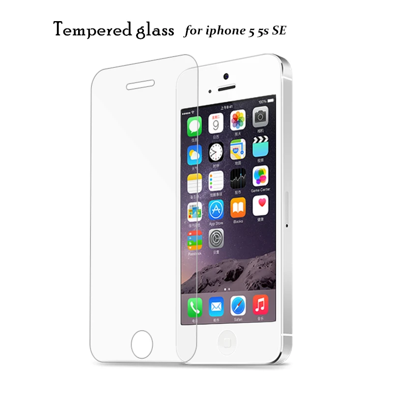 Оригинал 0 3 мм 2.5D Закаленное стекло протектор экрана для iPhone 5 5S 5c SE HD усиленная