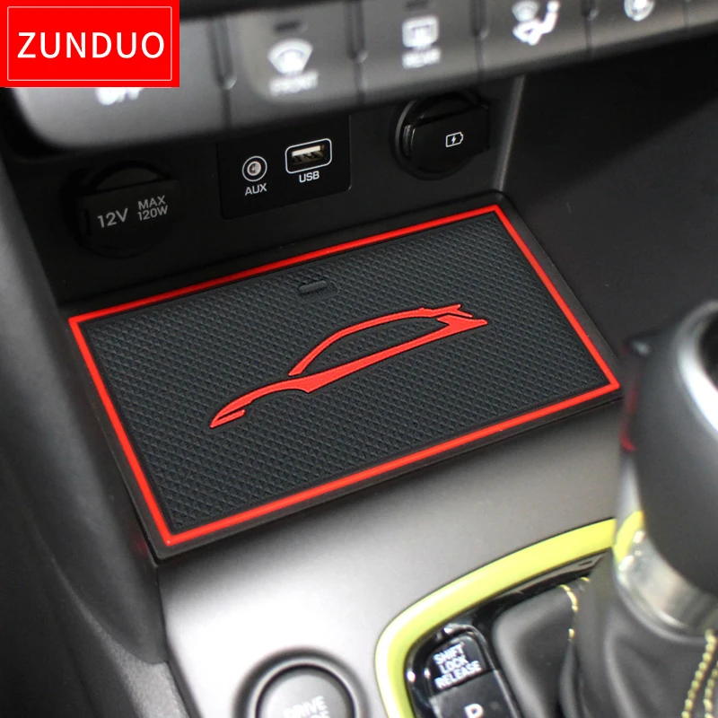 ZUNDUO анти-скольжения ворота Слот чашка площадку для Hyundai Kona 2017 2018 Kauai Non-Slip Салонные