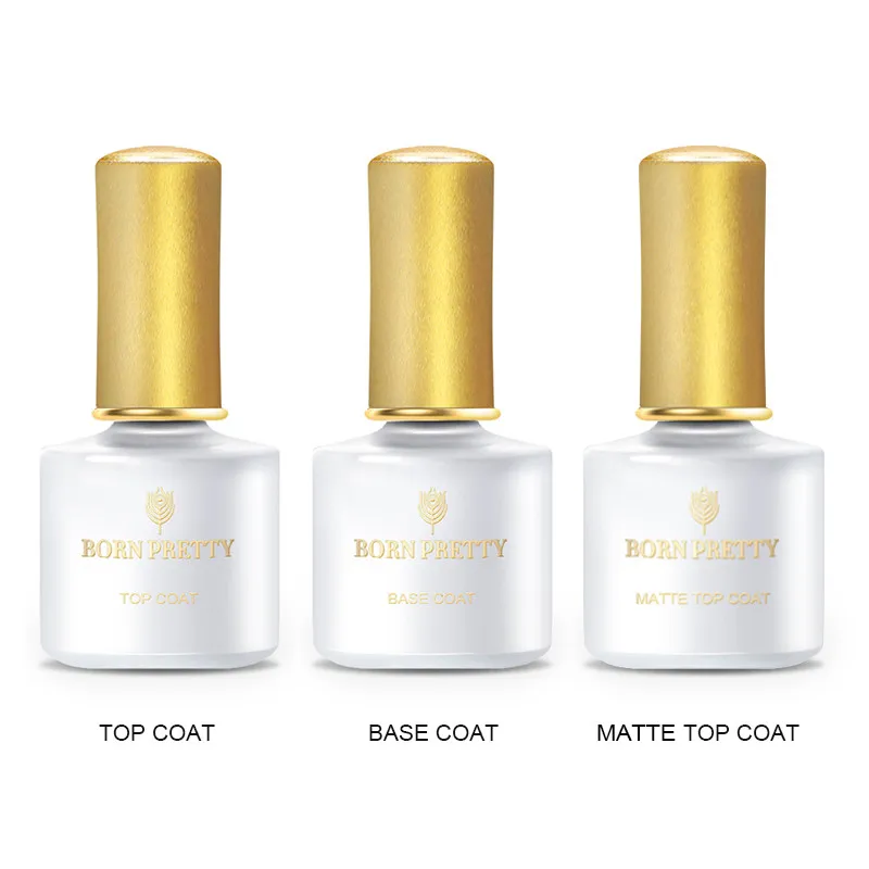 3 Bottles Закаленное покрытие для ногтей BORN PRETTY, гель 6 мл, усиленное Базовое покрытие, не протирается, Матовый верхний гель, отмачивается, УФ-гель для дизайна ногтей, лак - Цвет: 3 Bottles