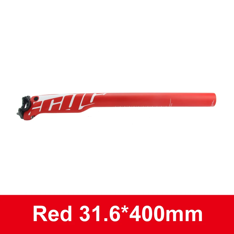 red X white 31.6x400 Горный велосипед карбоновый Подседельный штырь полный углеродного волокна велосипед подседельный штырь шоссейный велосипед MTB Запчасти 27,2/30,8/31,6*400 мм 5 мм смещение ZG278 - Цвет: red X white 31.6x400
