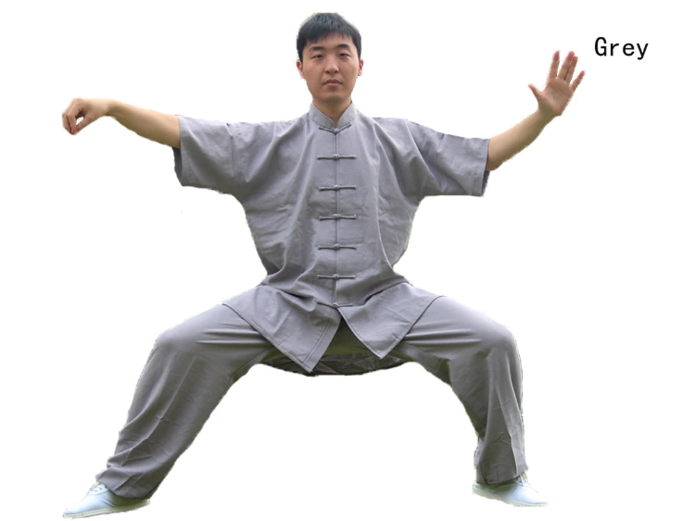 Льняная одежда Taichi унисекс с коротким рукавом для мужчин и женщин костюмы в виде