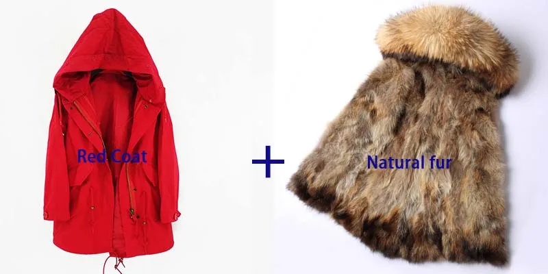 Waterproof Coat S-7XL Водонепроницаемая парка, пальто из натурального меха, зимняя куртка для женщин, натуральный мех енота, меховой воротник, Лисий мех, подкладка, теплая Толстая Уличная одежда - Color: Waterproof Coat