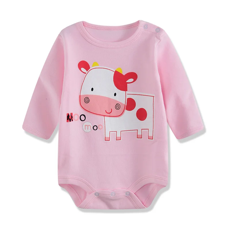 Боди с длинными рукавами и рисунком для маленьких мальчиков девочек 0 12 месяцев