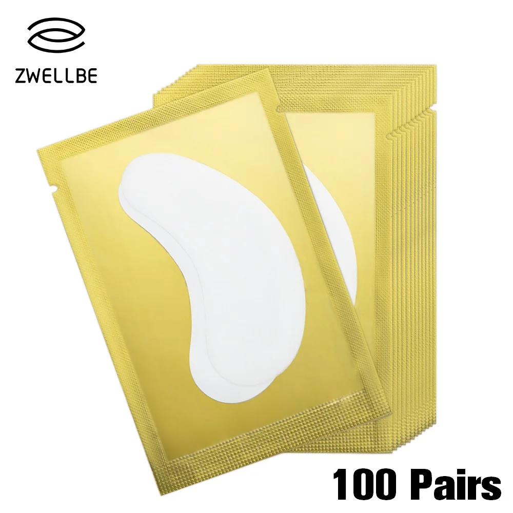Zwellbe 100 пар/упак. Новый Бумага Нашивки ресниц под глазами колодки расширение глаз