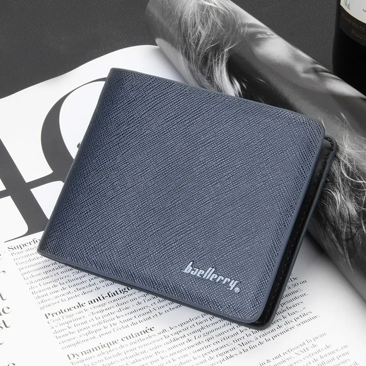 

Fashion New Men Wallets Cross Vertical Style Fresh 4 Solid Colors Quality PU Leather Business Casual Credit Card Holder Wallet