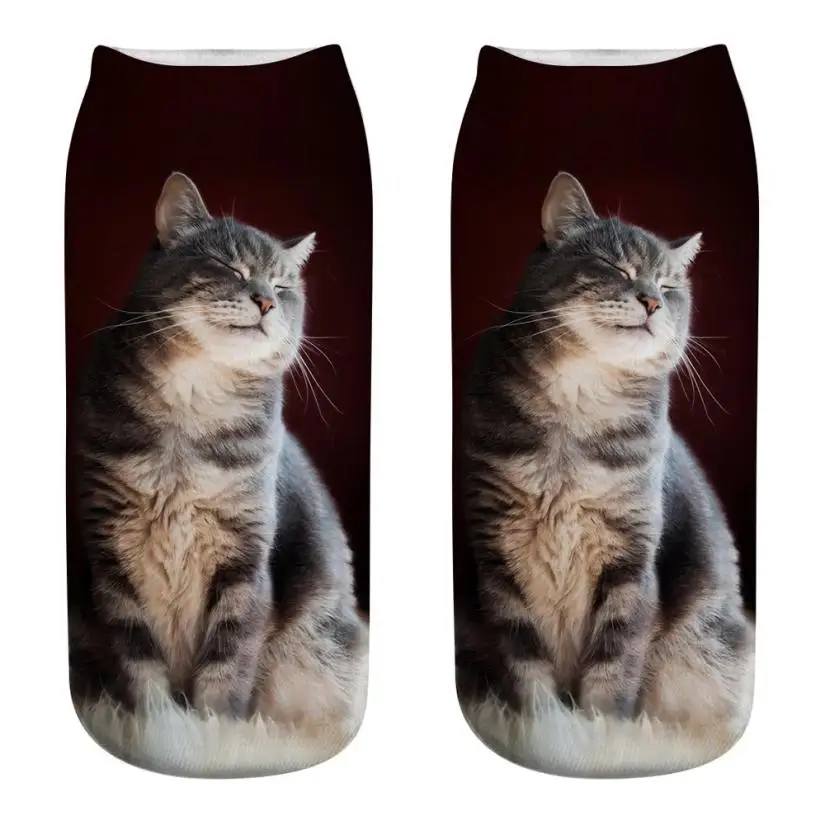 NEW Fashion Cute Casual Cotton Socks 3D Printing Medium Cartoon High Quality Comfortable Soft Sock Flawless Chaussette | Женская одежда