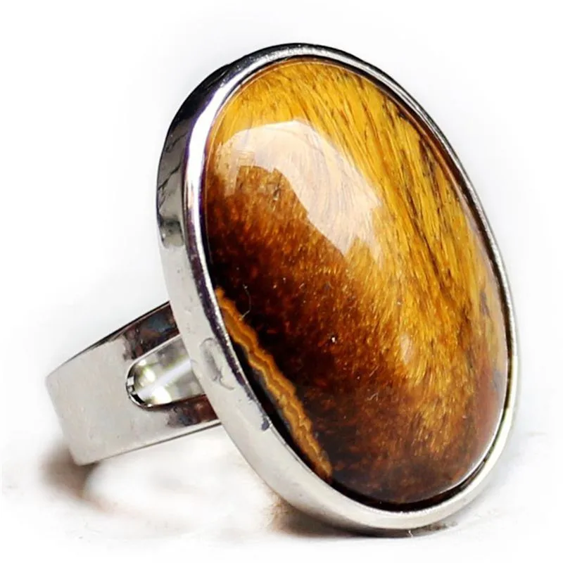 Druzy Тигриный глаз кольцо из натурального камня винтажное ювелирное изделие