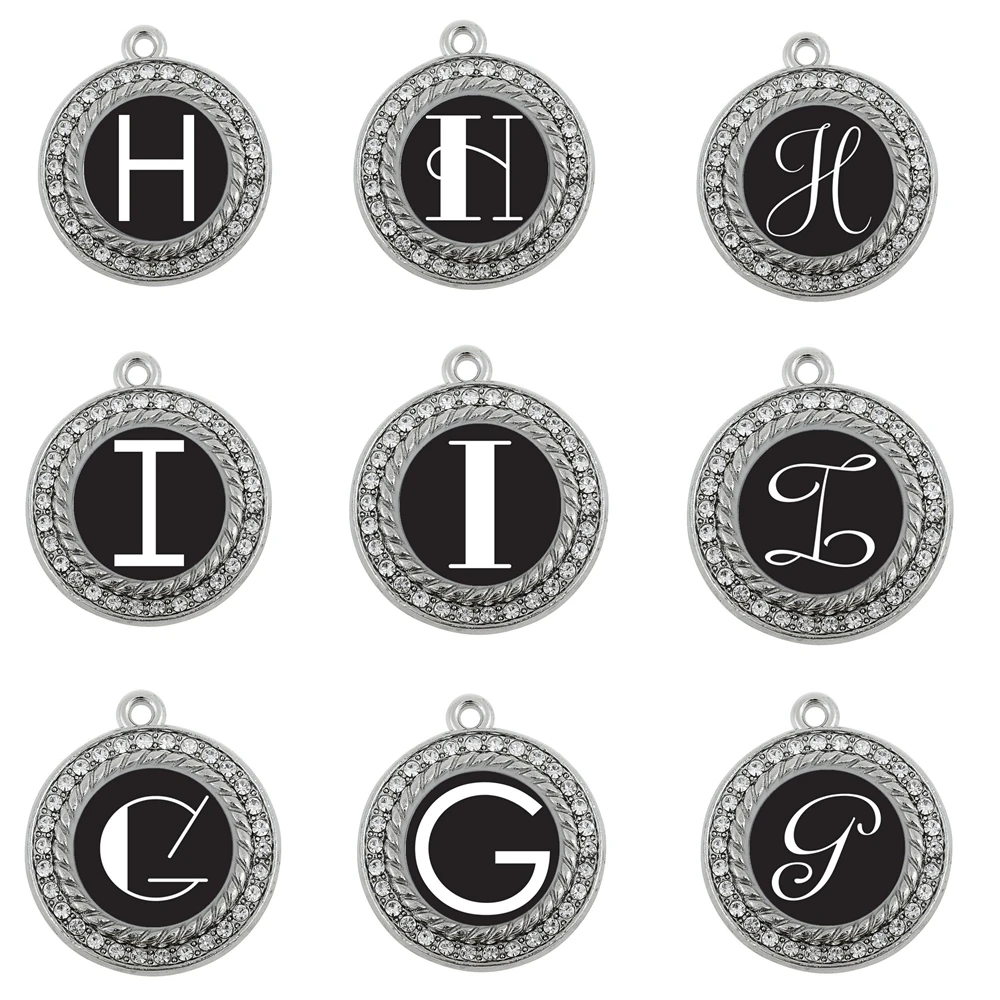 

LETTER G H I SCRIPT INITIALS SQUARE CIRCLE CHARM